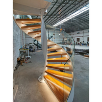 Modulaire LED Ornemental Intérieur Acier Bois Escalier en colimaçon Petit espace