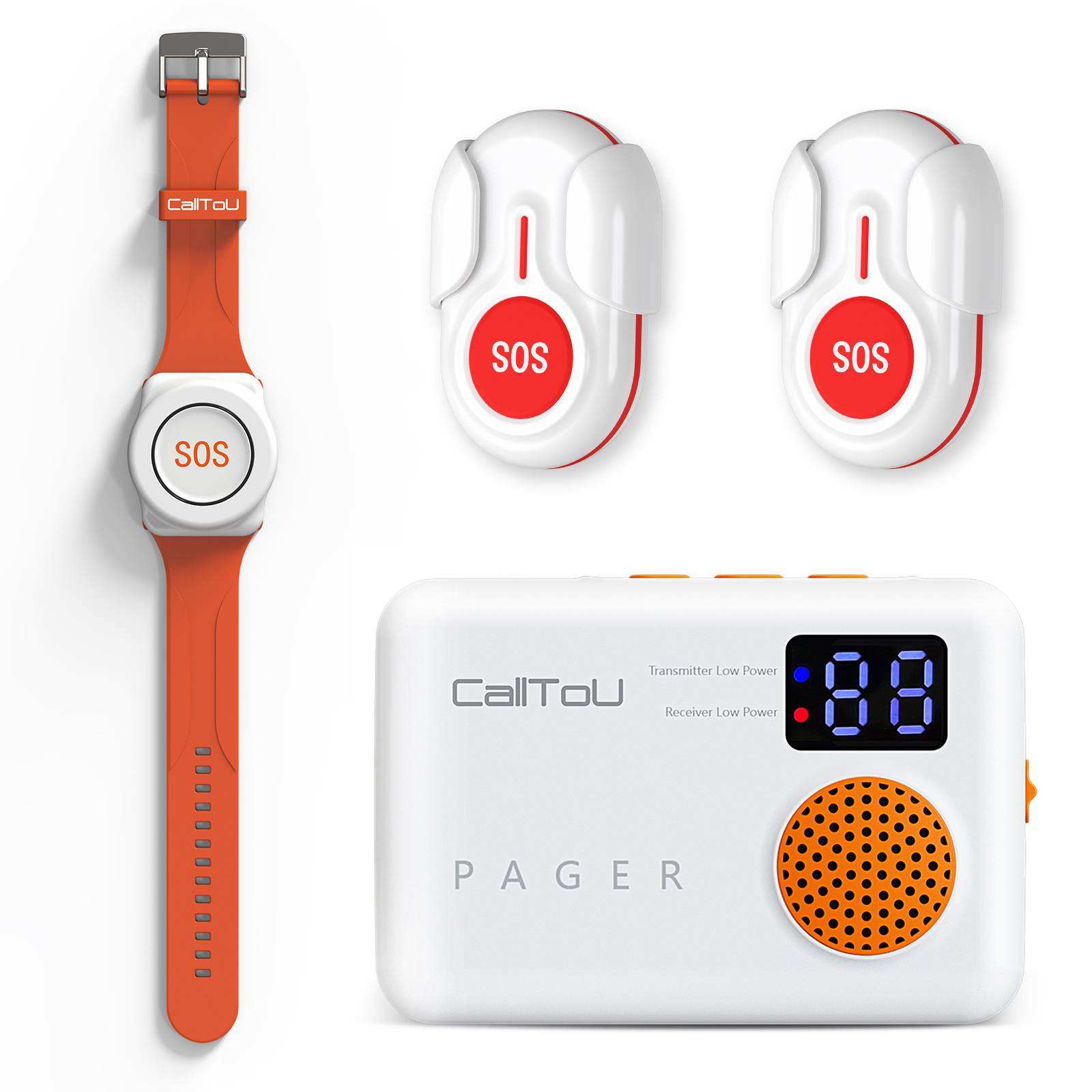 1 pulsante di chiamata + 2 ricevitore + 1 chiamata orologio