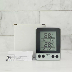 <span class=keywords><strong>Thermomètre</strong></span> hygromètre numérique LCD rétroéclairé en plastique avec affichage de la température maximale/mimique et de l'humidité <span class=keywords><strong>pour</strong></span> chambre, bureau et usage au bureau - Product Image 3