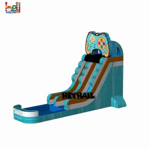 Nhà Máy Giá trò chơi chủ đề nhiệt đới công viên nước trượt và trượt màu xanh lòng PVC trượt nước hồ bơi bơm hơi với <span class=keywords><strong>Slide</strong></span> cho các bên - Product Image 2