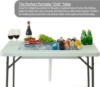 Meilleur prix Table de refroidisseur de glace pliante moderne en plastique blanc de 4 pieds avec jupe pour la fête