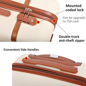 Biểu Tượng Tùy Chỉnh Thấp Moq Cổ Điển Mang Theo Trên Hành Lý Bộ 2 Mảnh Vali Cho Phụ Nữ Với Bánh Xe Phổ Quát - Product Image 3