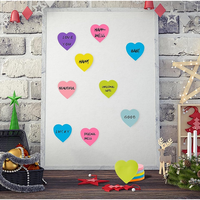 Notes collantes de coeur de retrait propre, poste adhésif fort de couleur vive super mignon pour les fournitures d'étude d'école de bureau de livres