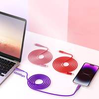 Câble de charge multi-appareils en nylon Micro USB Type-C avec conducteur en cuivre pur, longueur 1 m, pour téléphone portable et ordinateur
