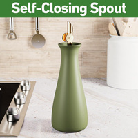 Distributeur d'huile d'olive en céramique avec bec verseur auto-fermant doré, bouteille anti-fuite pour huile d'olive vierge extra, bec verseur auto-fermant en acier inoxydable