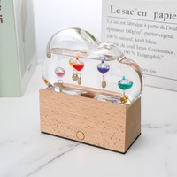 Thermomètre Galileo en verre soufflé artisanal, transparent, artistique, en forme de nuage, pour la prévision météo et l'éducation