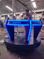 RIGEBA Table de DJ rotative à LED personnalisée, façade de scène pour boîte de nuit, bar, fête