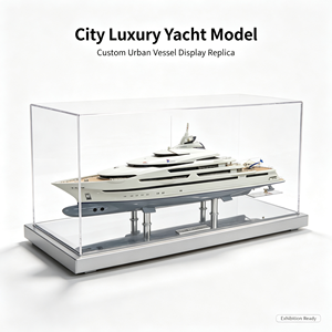 Maqueta de Yate de Lujo Personalizada con Casco Multideck Blanco y Soporte de Exhibición - Product Image 6