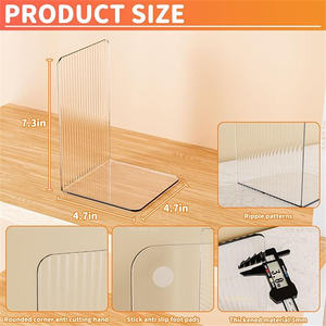 Tapón de acrílico transparente para <span class=keywords><strong>libros</strong></span> para estantes decorativos, sujetalibros invisibles con alfombrillas antideslizantes para <span class=keywords><strong>libros</strong></span> pesados - Product Image 2
