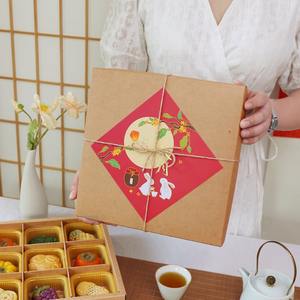 Изготовленная на заказ коробка для закусок из крафт-бумаги 9 отсеков Коробка для десерта печенье пончик подарочная коробка - Product Image 3