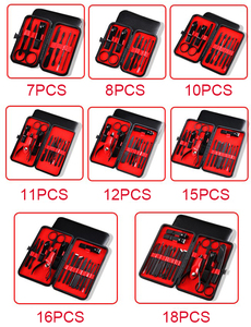 Cortauñas negras de acero inoxidable de alta calidad, conjunto de herramientas para el cuidado de las uñas, manicura y pedicura, 7 unidades - Product Image 3