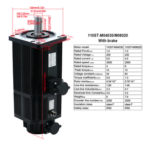 HLTNC 110ST-M04030 220V 1.2KW 4 NM 3000RPM AC Servomotor 1.2KW CNC Servomotor Kit - Product Image 2
