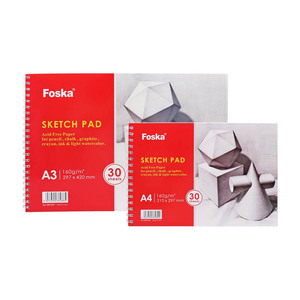 Bloc de Dibujo Foska de 60 Páginas/30 Hojas con Espiral, Páginas Suaves para Dibujar, Pintar y Hacer Bocetos con Materiales Mixtos - Product Image 1