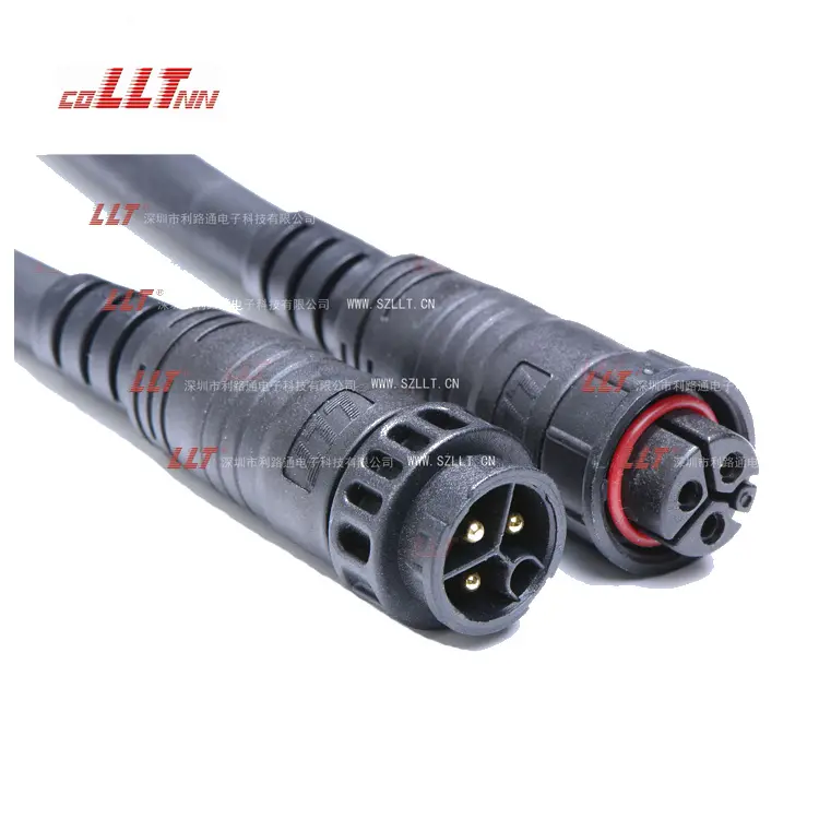 Factory Pirce IP67 M19 3 Pin Rotating Auto Electrical Plug Cable Connector For Power Lighting