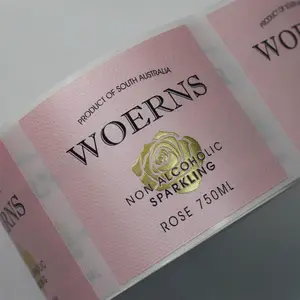 Custom Textuur Papier Logo Afdrukken Label, Waterdicht Vinyl Fles Verpakking Bier/Wijn Label Sticker Voor Glazen Flessen