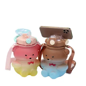 1000ml Kids Water Bottle with Straw Cute for Children Kawaii Plastic Cup  Portable Student Bear Water Bottles Anime Water Bottles - AliExpress