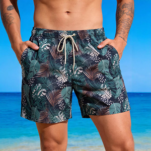 شورت سباحة رجالي مخصص سريع الجفاف للصيف، مريح وقابل للتنفس مع طباعة، شورت ركوب الأمواج مع حبل للربط للرجال - Product Image 2