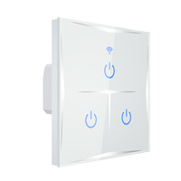 Interrupteur tactile Tuya WiFi Smart EU 10A avec interrupteur de télécommande intelligent en verre compatible avec Alexa et Google Home