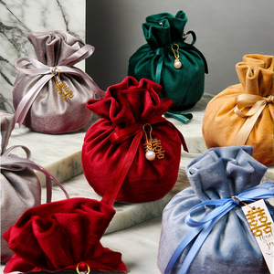 Custom Luxury Velvet Eco-Friendly Durable Jewelry <b>Drawstring</b> <b>Pouch</b> with Adjustable Closure for Wedding Gifts & Candy Portable - Product Image 2