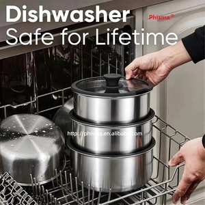Ensemble de casseroles Phisma 13 pièces en acier inoxydable tri-couches avec poignée amovible, ensembles de cuisine pour <span class=keywords><strong>camping</strong></span>-car/<span class=keywords><strong>camping</strong></span>, compatible four - Product Image 6