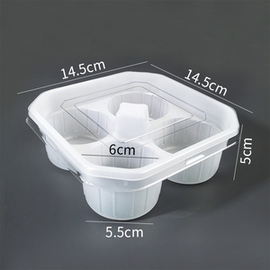 Récipient jetable pour pâte à pâtisserie boîte à petits pains cuits à la vapeur à quatre compartiments en plastique PP emballage antigel plateau de toile de fond alimentaire - Product Image 6