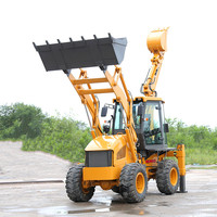 Traktor Pemuat Depan Besar 3-6 Ton Multifungsi Wheel Backhoe Loader Kohler EPA Gearbox Pemuatan Kuat untuk Konstruksi