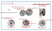 Angetriebene Riemenscheibenbaugruppe C0116 für X MAX300 Roller, Sekundäre Kupplungsriemenscheibe, Komplettset, 16 Zähne