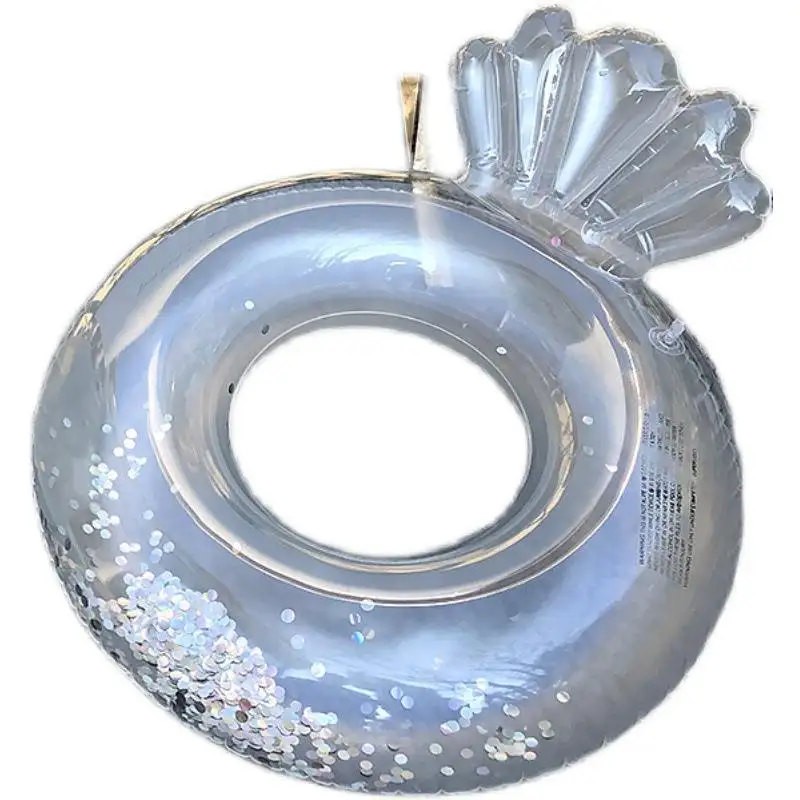 Anello di nuoto della sirena di scintillio bianco di vendita calda di estate anello di nuoto del galleggiante della piscina della coda di pesce