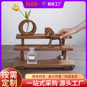 Wooden Multi Tier <b>Desktop</b> Organizer 40x26x18cm 3 Tier Standing Type Office Storage Rack - Product Image 5