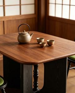 Nuevo Juego de Mesa de Comedor de Madera Maciza Estilo Francés Vintage con 4 Sillas Tapizadas en Verde para el Hogar, Cocina, Comedor - Product Image 3