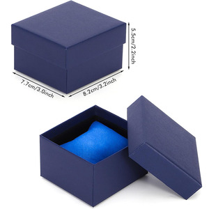 <span class=keywords><strong>B718</strong></span> azul marino cartón reloj Cajas de Regalo con almohada papel joyería cuadrado hombres mujeres Navidad cumpleaños reloj caja organizador - Product Image 5
