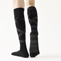 Chaussettes de compression en coton à cinq doigts pour yoga, antidérapantes, qualité supérieure, vente en gros d'usine, pour studio, maison, danse et ballet