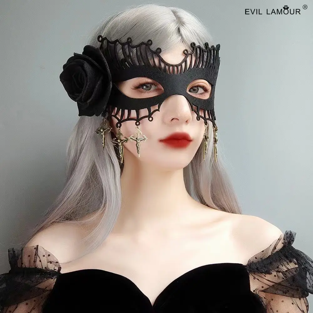 Rose Eye Mask Masquerade Adults Child Halloween Party Halloween Carnival Fancy Dress Cosplay SM Rose Eye Lace Mask