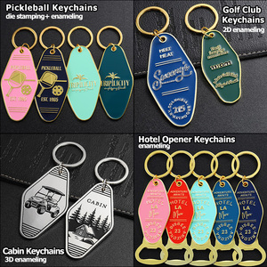 Nhà Máy Tùy Chỉnh Keyring Móc Chìa Khóa Biểu Tượng Nhân Vật Thư Vàng Mạ Kim Loại Kẽm Hợp Kim Đôi Bên Mềm Men Motel <span class=keywords><strong>Keychain</strong></span> - Product Image 5