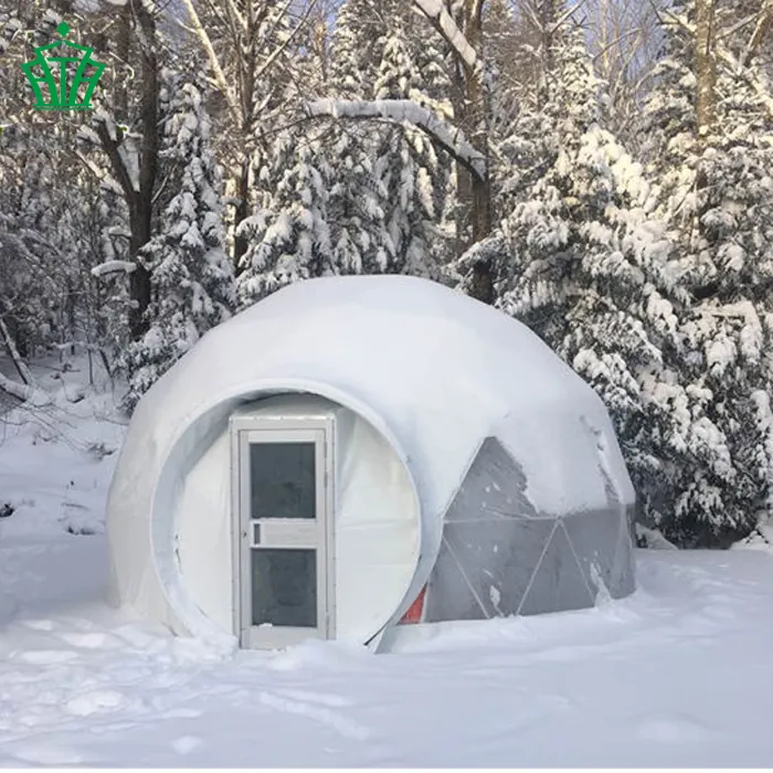 Luxury Glamping Hotel Tent White Color Geodesic Dome