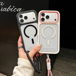 Funda Transparente Magnética 2 en 1 Antideslizante con Cordón Corto para Teléfono Móvil iPhone 17 16 15 14 13 12 Pro Max - Product Image 3