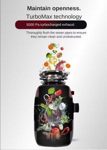 Điện hộ gia đình nhà bếp thực phẩm chất thải Máy xay lưỡi thép không gỉ Công nghệ giảm thanh 1 HP DC động cơ liên tục Lớp năng lượng - Product Image 5