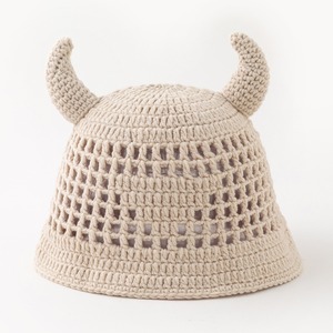 Nuovo Arrivo Cappello a Secchiello con Corna del Diavolo Lavorato a Mano all'Uncinetto, Unisex, per Feste di Halloween, Cappello in Lana Lavorato a Maglia - Product Image 2