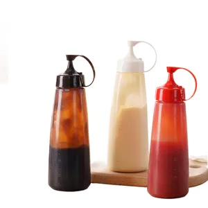 Botol saus bumbu kustom segel kuat berkualitas tinggi botol peras untuk saus