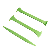 Juego de 3 herramientas de plástico verde para recortar y aplicar película de cambio de color en coches, para todas las posiciones, para raspar el borde de las puertas y detalles finos.