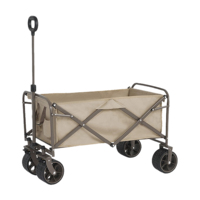 Chariot utilitaire pliable en acier inoxydable robuste - Chariot de courses pliable - Capacité de plus de 100 L - Poignée réglable - Roues universelles