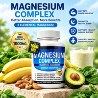 Vente en gros de capsules de complexe de magnésium 90% personnalisables, soutien digestif, supplément d'énergie naturelle, fabricant de marques privées