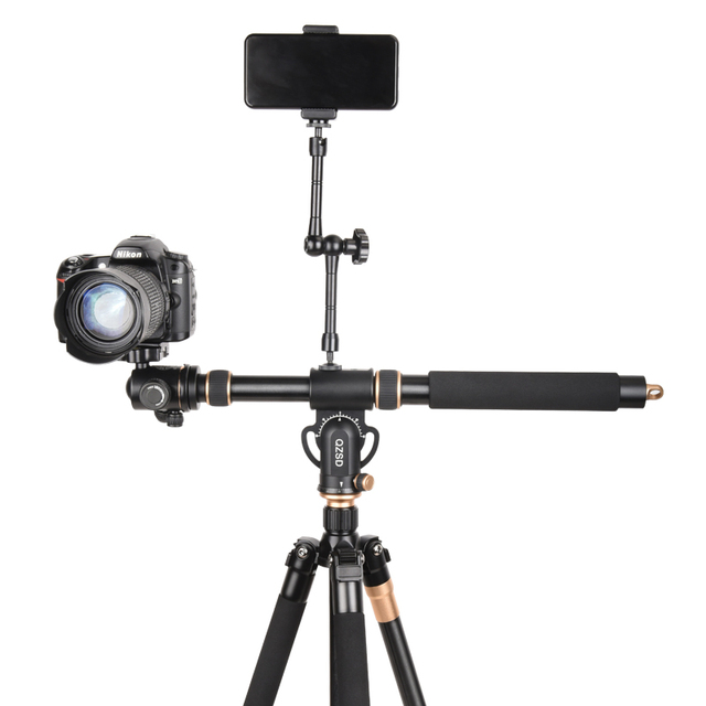 QZSD Q-yt03 Aluminium Alloy 3-section Crossbar Custom Overhead Extension Pole for Dslr Camera Video Shooting
