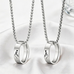 스테인리스 스틸 목걸이 커플링 펜던트 목걸이 남녀 패션 주얼리 목걸이 - Product Image 4