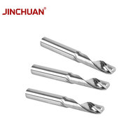 JINCHUAN Fraise à queue simple en carbure de tungstène 3,175 mm pour aluminium, outils de fraisage CNC