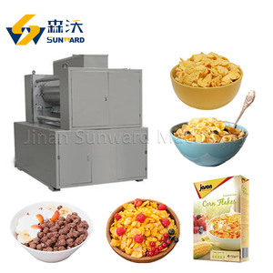 Máquina de copos de maíz Línea de producción de bucles de escarcha Máquina de cereales de desayuno Extrusora de alimentos de planta de fabricación de aperitivos inflados - Product Image 5