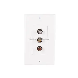 3-RCA Component Video Single Gang Paintable Wall Plate 3 RCA RGB YUV