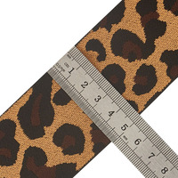 Bande élastique en caoutchouc jacquard imprimé léopard de 50 mm pour la couture de vêtements, la décoration, les textiles de maison, les culottes, les jupes et les perruques