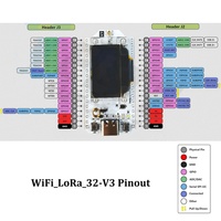 Placa de Desarrollo Meshtastic WiFi LoRa 32 V3, LoRa32 SX1262 Wifi BLE, Pantalla de 0.96 Pulgadas, Carcasa, Kit de Antena para Proyectos de IoT