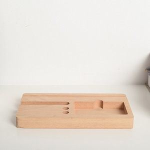 Wooden Stationery Holder With Phone Stand Natural <b>Wood</b> Color <b>Desk</b> Organizer For Office Use - Product Image 3